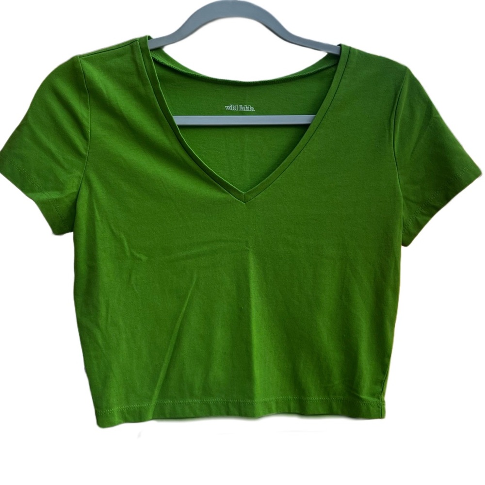 Wild Fable Lime Green Crop T-Shirt